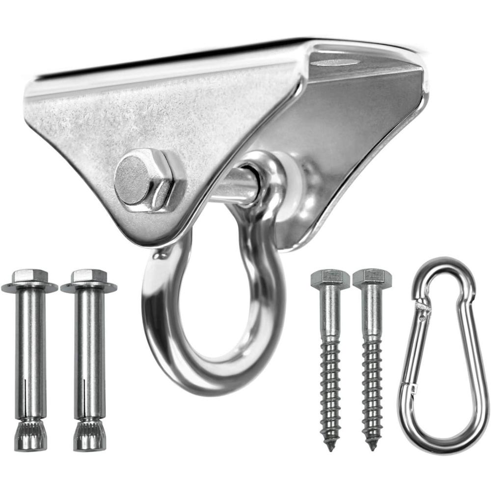 image:imageYes4All Punching Bag Hanger Stainless Steel Swivel Chain with 4 Snap Hooks for Heavy Bag Gym Swing Trapeze and HammockHangers 180 Degree Rotation