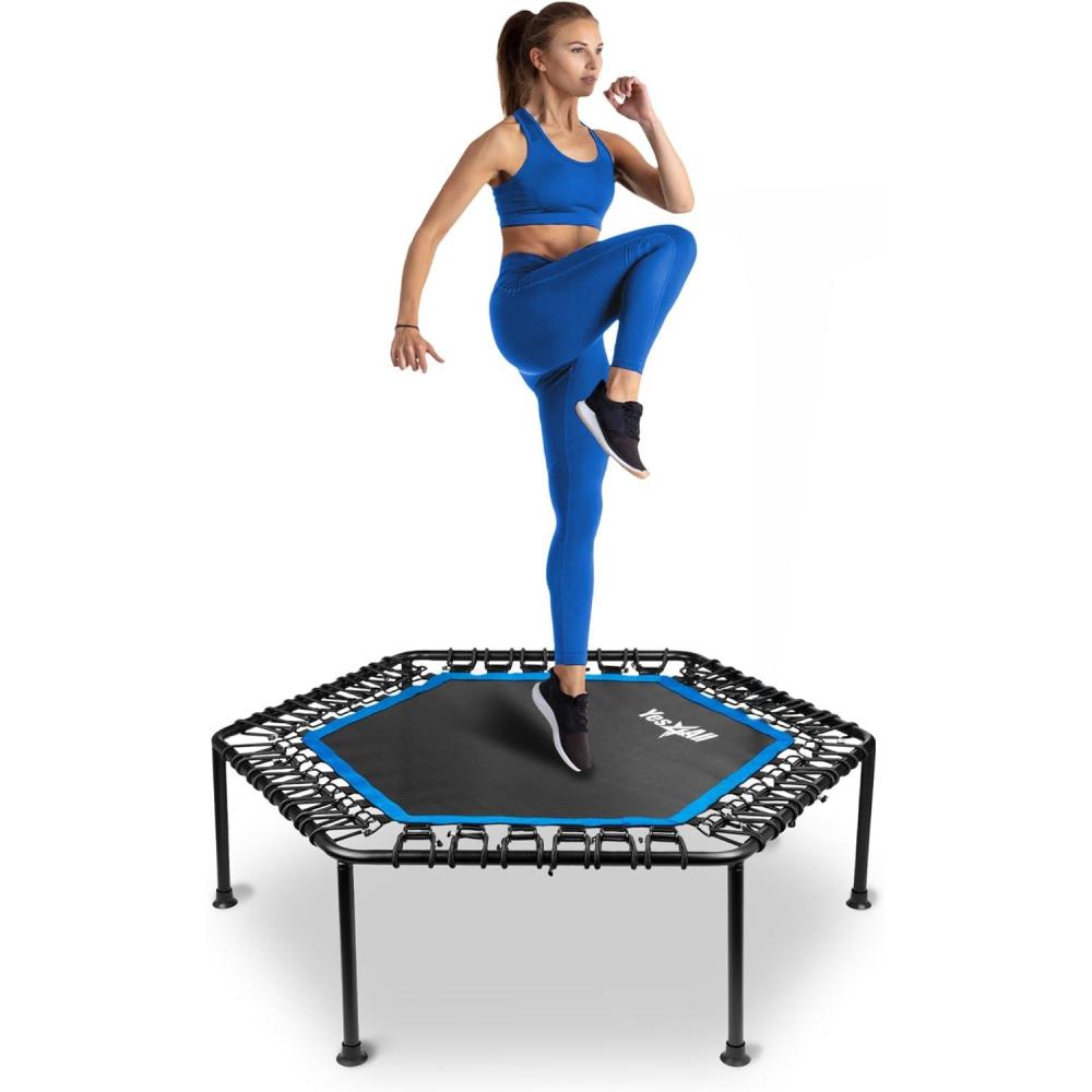 image:imageYes4All Rebounder Trampoline for Adults 48Inch 350 LBS Stable amp Silent Exercise Trampoline for Rebounding Jumping CardioA Black without Handle  48 inch