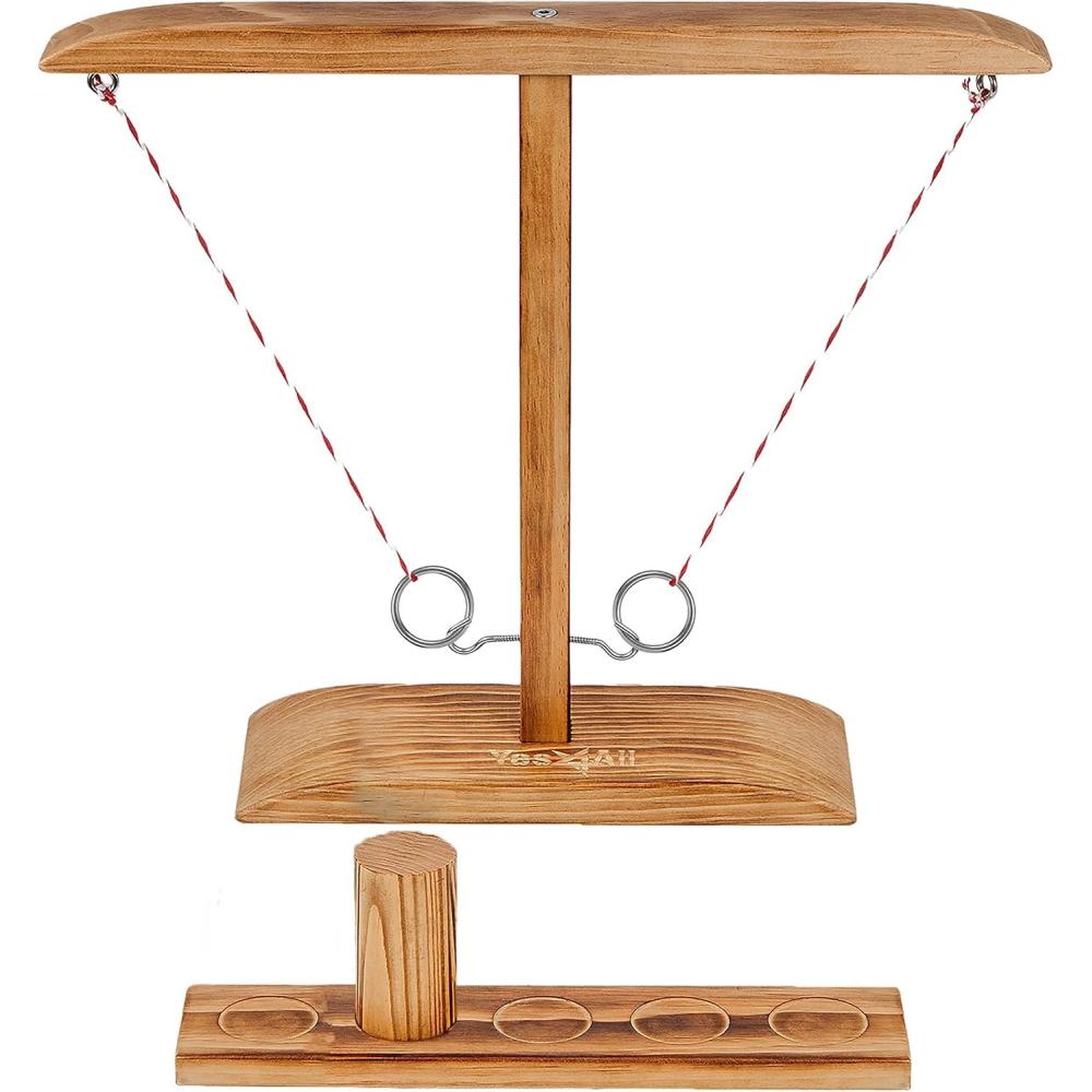 image:imageYes4All Ring Toss Wall GameIndoor amp Outdoor Game for Adults Camping PartyD Brown walnut