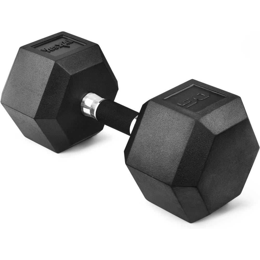 image:imageYes4All Rubber Grip Encased Hex Dumbbell  Hand Weights With AntiSlip 550 LBS SingleJ 50 Pounds