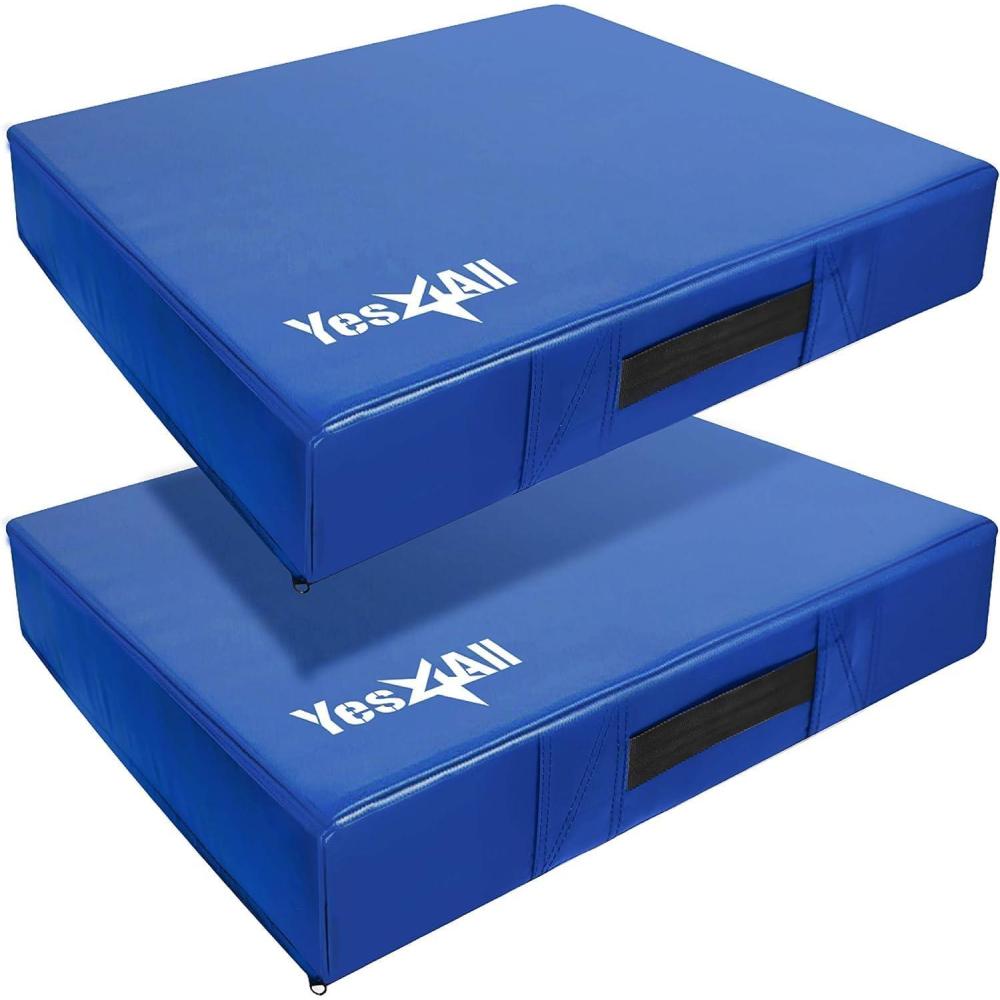 image:imageYes4All Silencer Drop PadsWeightlifting Drop Pads with PVC Cover amp Easy Carry Handles  Sold in PairsVariation ThemeC BlueWhite  6in