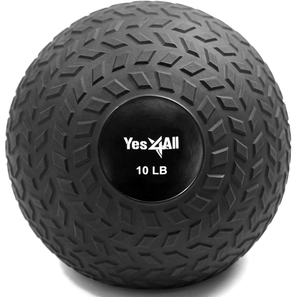 image:imageYes4All Slam Balls 1040lb Weighted Ball Weight Durable PVC Sand Filled Workout Dynamic Slam Ball for Core StrengthenBlack