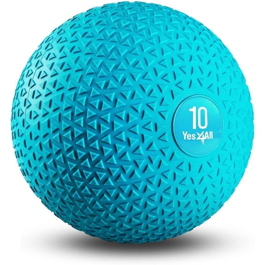 image:imageYes4All Slam Balls 1040lb Weighted Ball Weight Durable PVC Sand Filled Workout Dynamic Slam Ball for Strength Training Triangle Black 10lbsTrendy teal