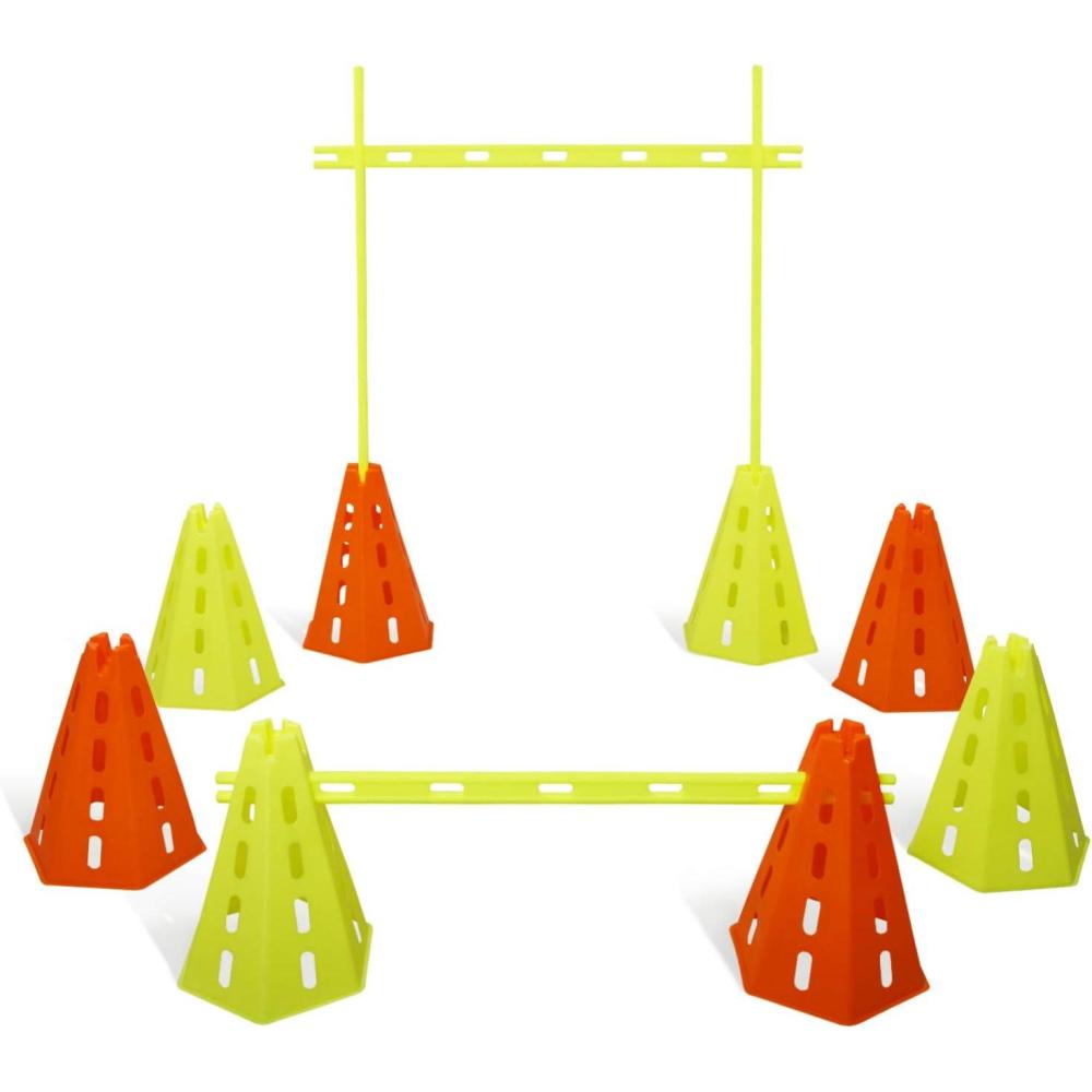 image:imageYes4All Speed and Agility Training Equipment Set  Hurdles and Cones for Athletes in Soccer Basketball FootballA 8 Green Orange Cones  4 Bars