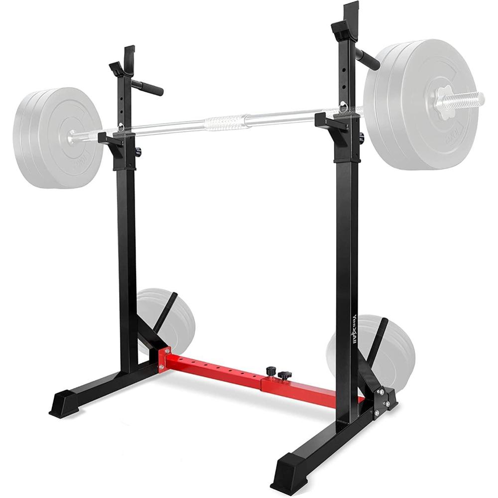 image:imageYes4All Squat Rack for Home Gym Adjustable Barbell Stand Rack MultiFunction Weight Lifting Dip Bar Station Bench Press Rack Stand Weight Plate Storage Capacity Up to 600LBSSquat Rack 500 lbs