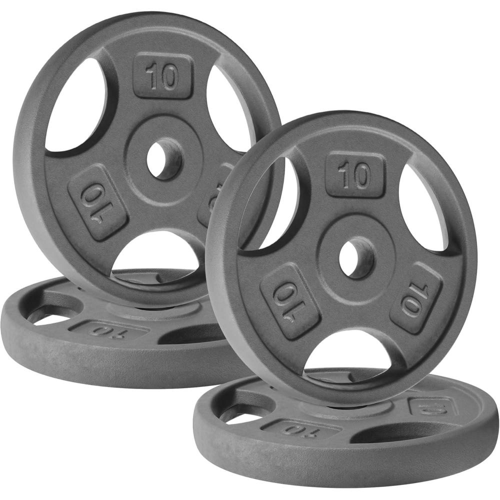 image:imageYes4All Standard 1Inch Grip Weight Plates Cast Iron with Multiple Sizes from 25 lb to 35 lb for Strength Training Weightlifting amp Muscle ToningA 4x10LB