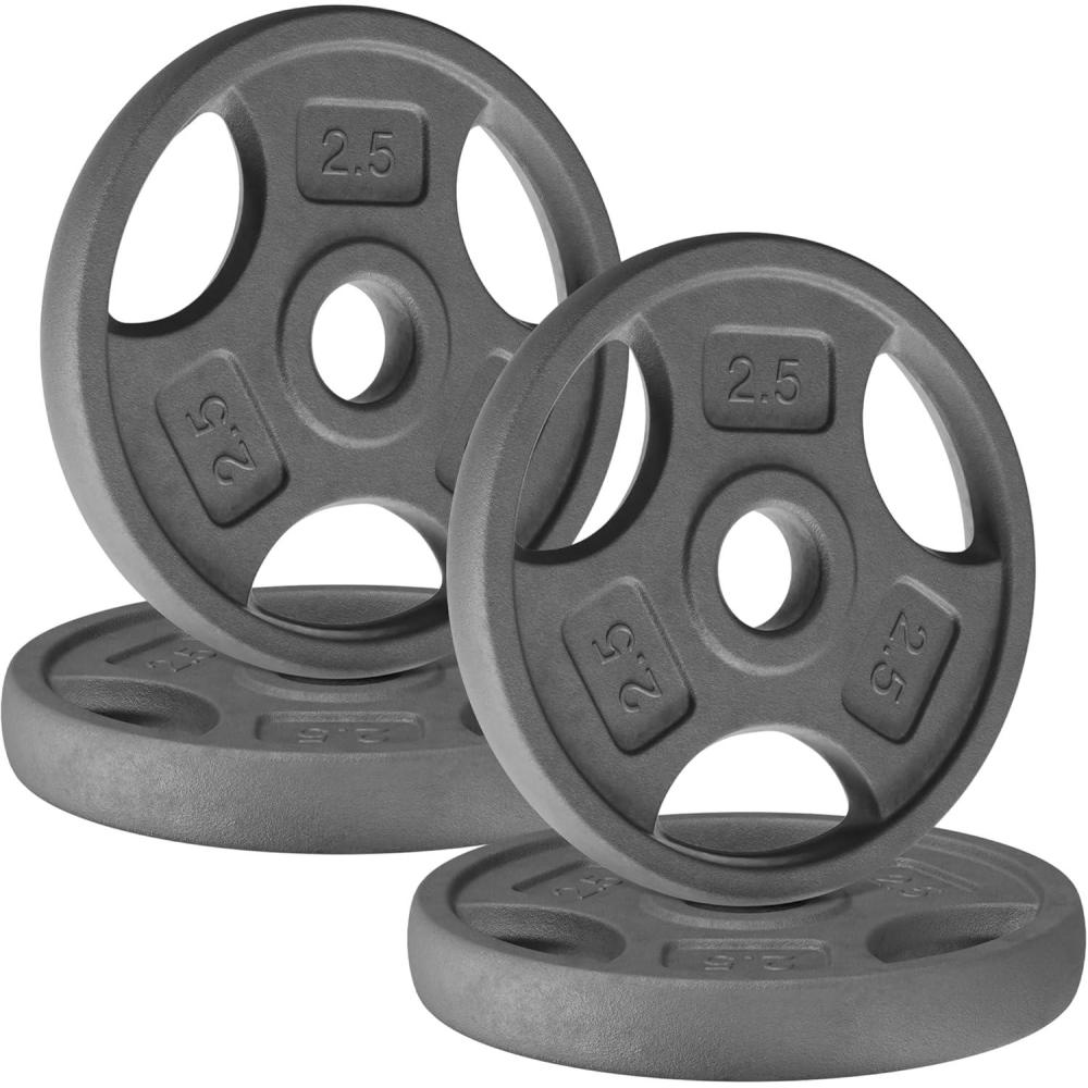 image:imageYes4All Standard 1Inch Grip Weight Plates Cast Iron with Multiple Sizes from 25 lb to 35 lb for Strength Training Weightlifting amp Muscle ToningC 4x25LB