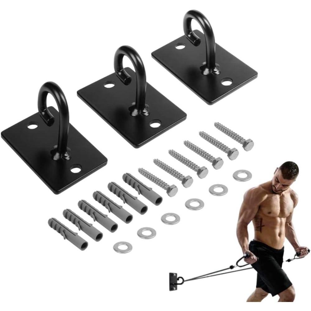image:imageYes4All Sturdy Wall Mounted Workout Anchors Suspension Straps Trainer Anchor Swing Battle Ropes Fitness Training Hammocks Olympic Rings Body Weight Strength Training Systems