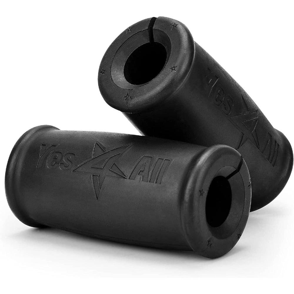 image:imageYes4All Thick Dumbbell Handles Grips Firm Rubber Barbell Grips Great for Increasing Forearm Strength Weightlifting Muscle Building Cable AttachmentsA Black