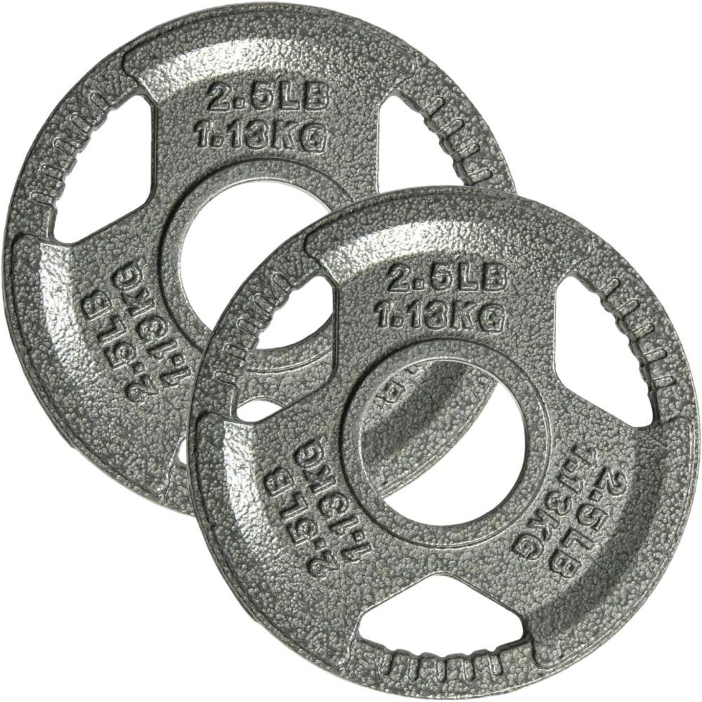image:imageYes4All TriGrip Handles Cast Iron Olympic Weight Plates 2Inch Weight Plates for Weight Lifting with Smooth and Durable Finish Suitable for Strength Training Exercises Single Pair and SetF 25LB Pair Gray