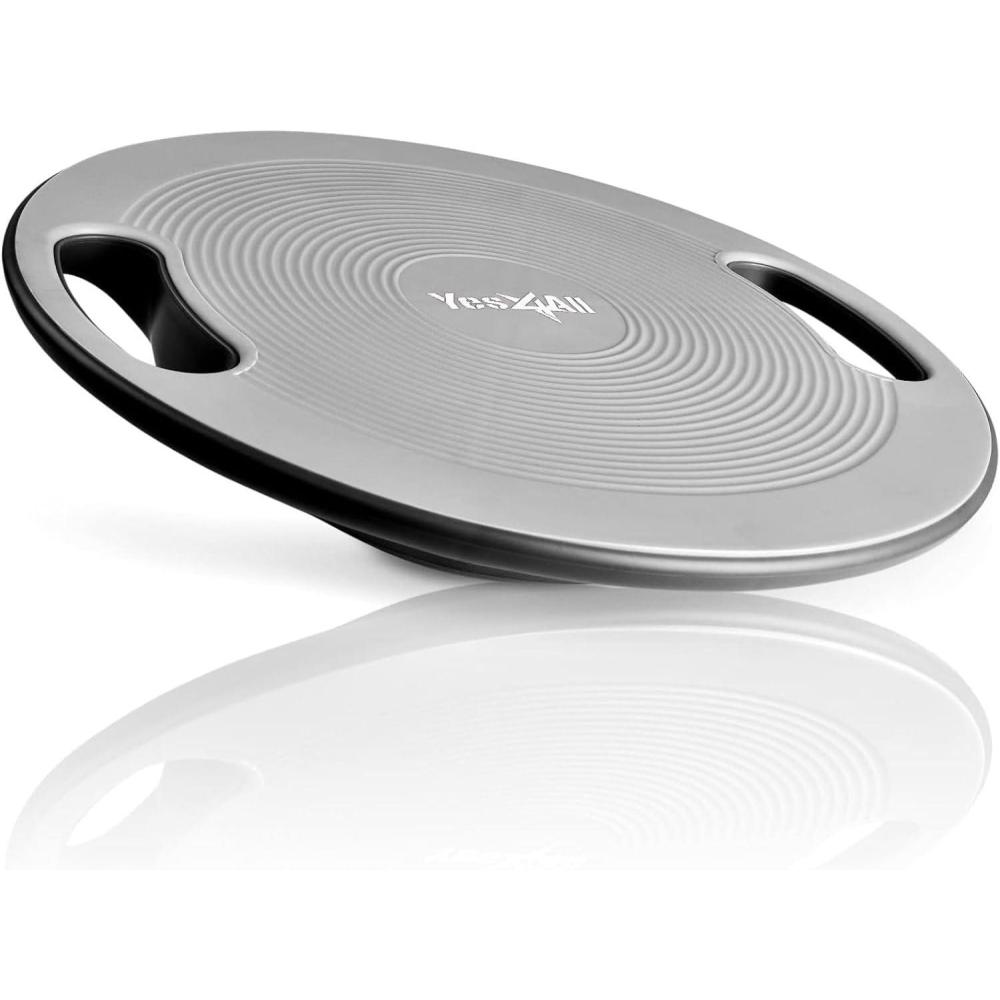 image:imageYes4All Upgraded Wobble Balance Board 1634 TPE Nonslip Stability Board for Home Gym Standing Desk amp Physical TherapyC Silver