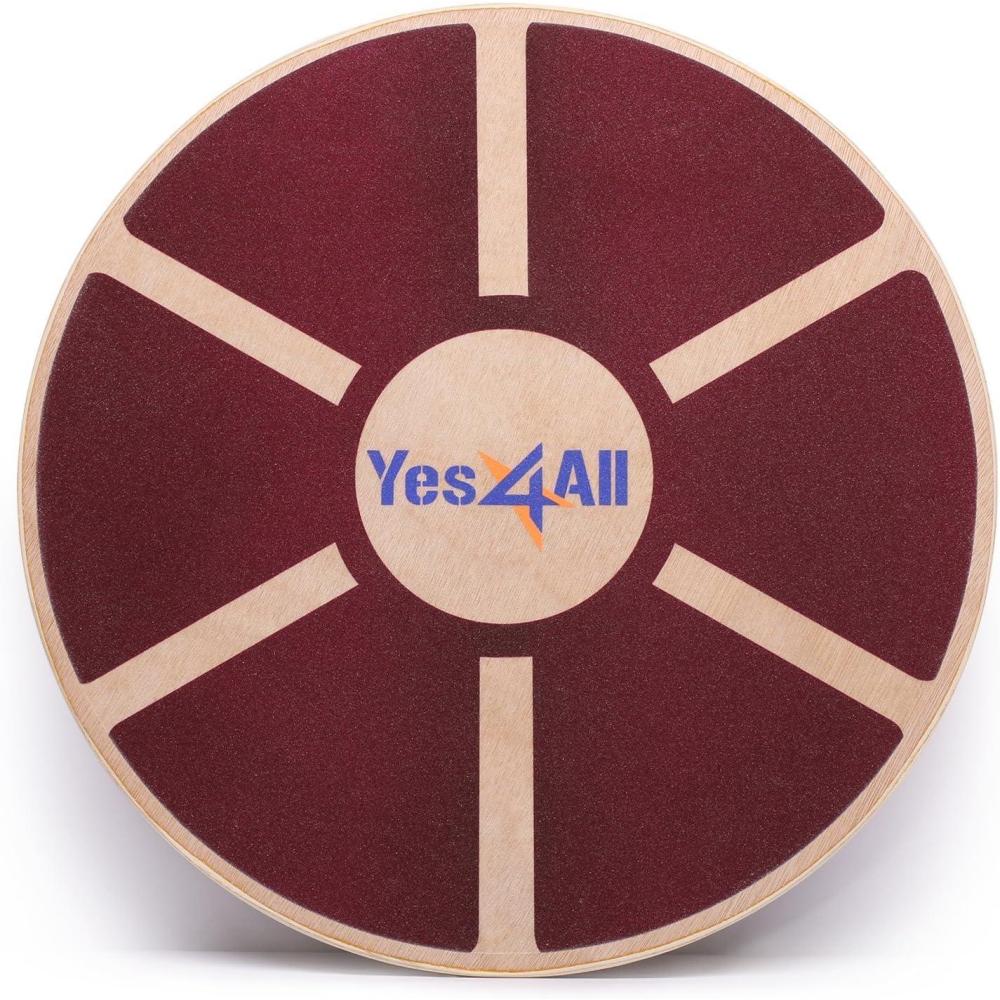 image:imageYes4All Versatile Wooden Wobble Balance Board Balance Trainer for Mobility Training Standing Desk Core Training Exercise Balance Stability TrainerE Wooden Balance Board Red