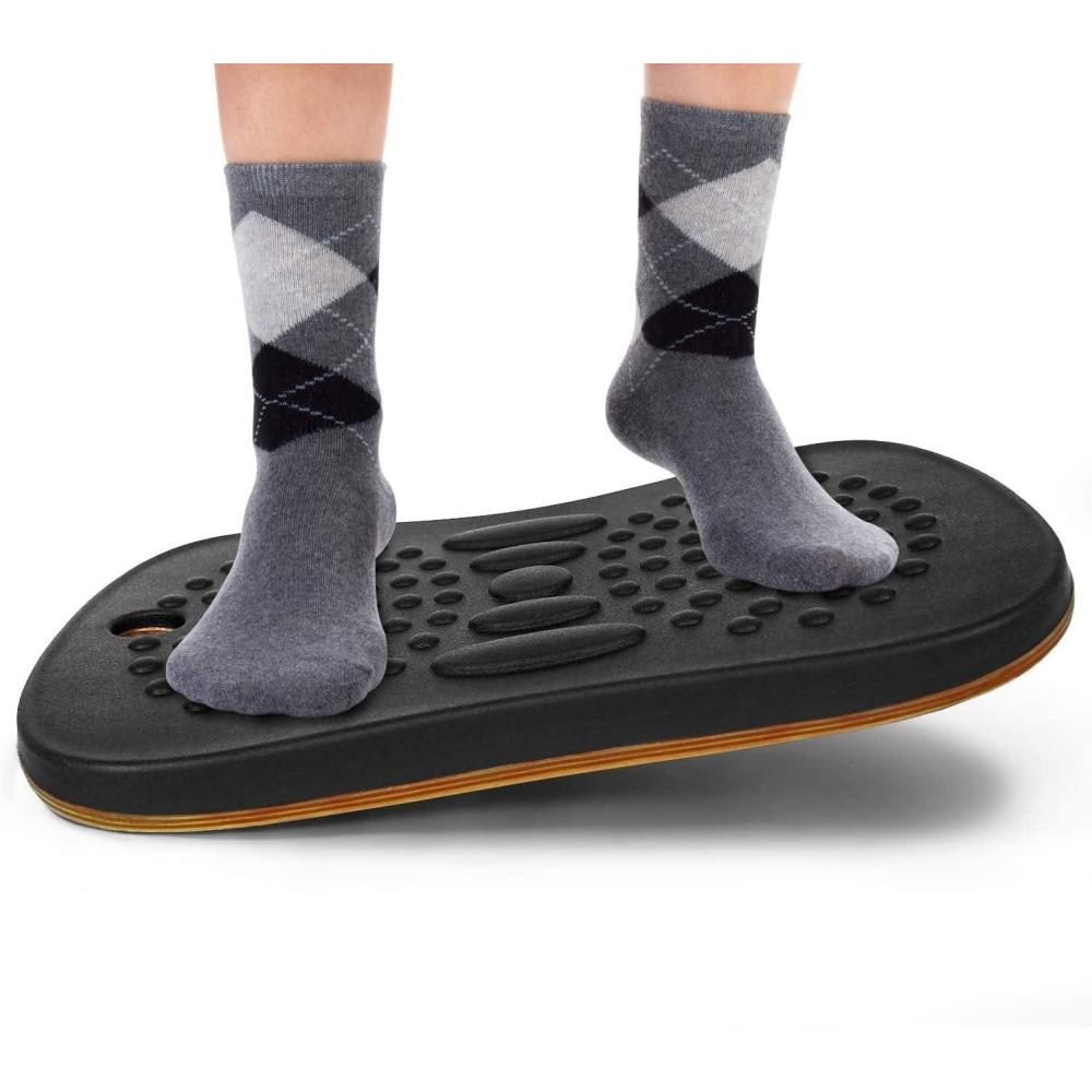 image:imageYes4All Wobble Balance Board for Standing DeskAntiFatigue Office Foam Pad Standing Desk Mats Rocker Board Office Accessories Wobble Board With Massage BallStandard Ver