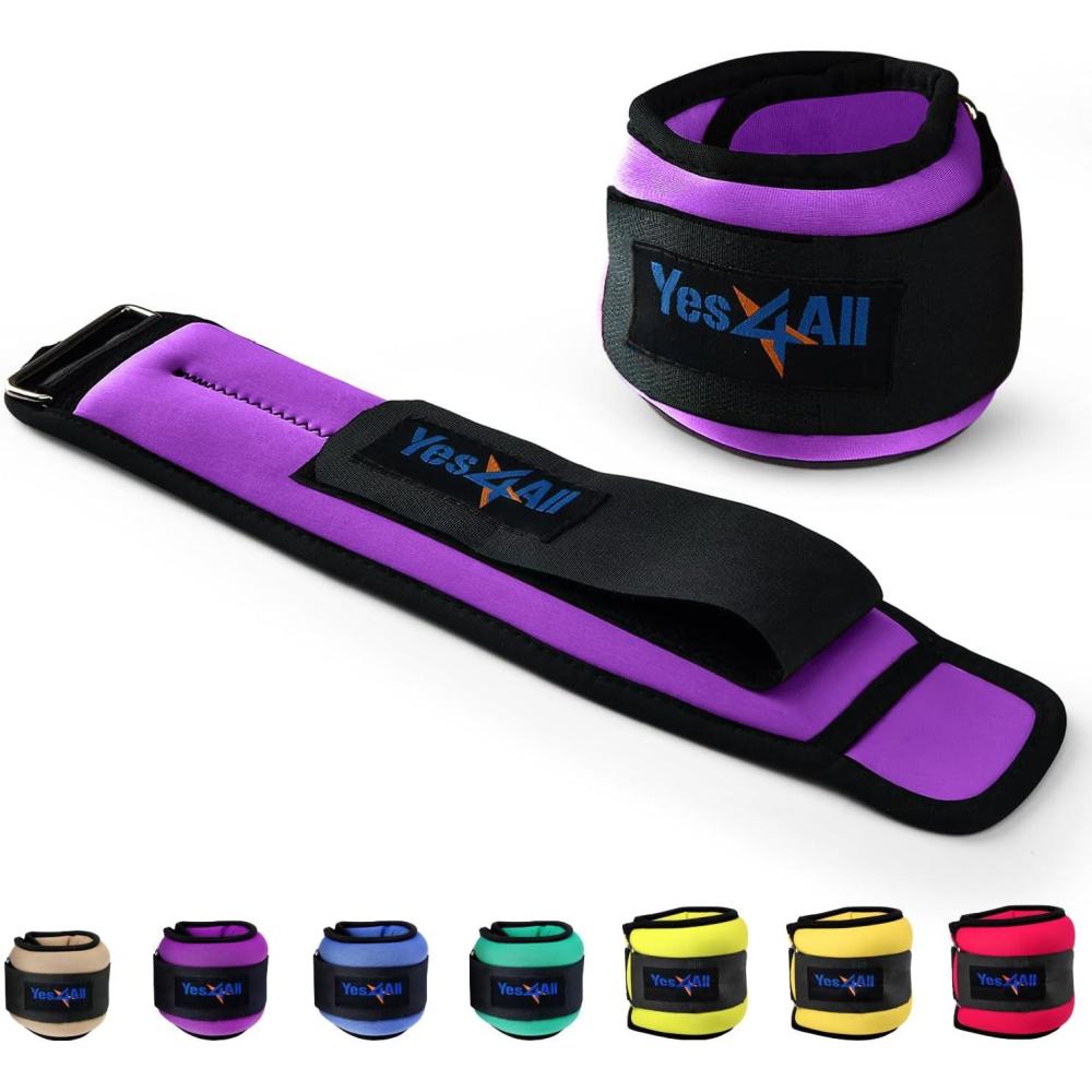 image:imageYes4All Wrist amp Ankle Weights Pair 1lb 10lbs Adjustable Strap for Walking Jogging Pilates Gym Fitness Workout for Women MenB 3Lbs Pair 15lb x 2  Purple