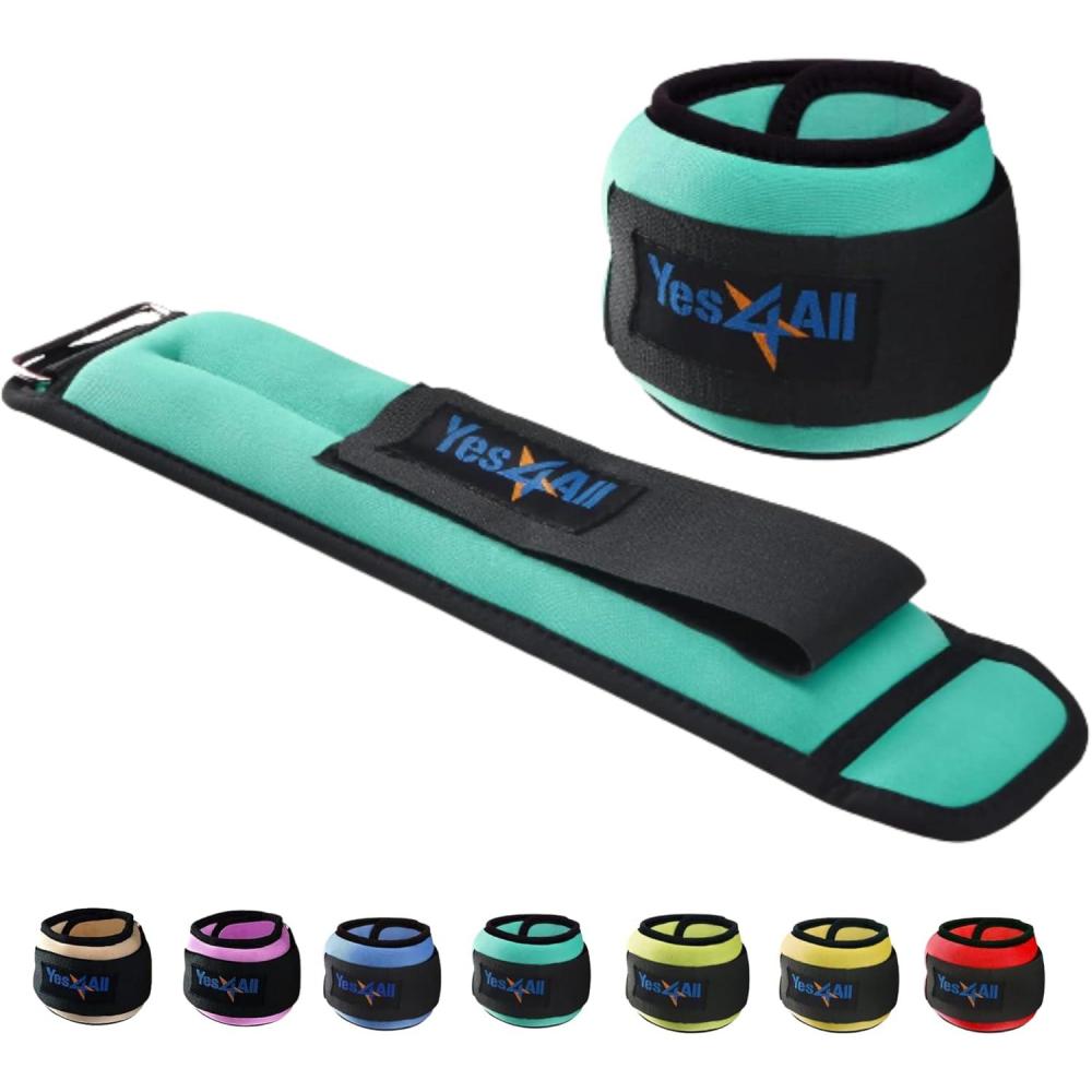 image:imageYes4All Wrist amp Ankle Weights Pair 1lb 10lbs Adjustable Strap for Walking Jogging Pilates Gym Fitness Workout for Women MenD 5Lbs Pair 25lb x 2  Green