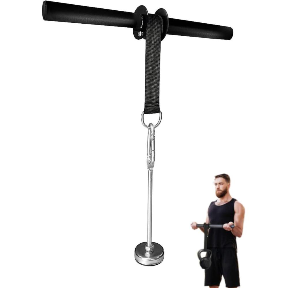 image:imageYes4All Wrist and Forearm Blaster  Wrist Roller amp Forearm Roller for Training Workout  WristArm Blaster  Fit 1inch Standard amp 2inch Olympic Weight PlatesD Strap  Black