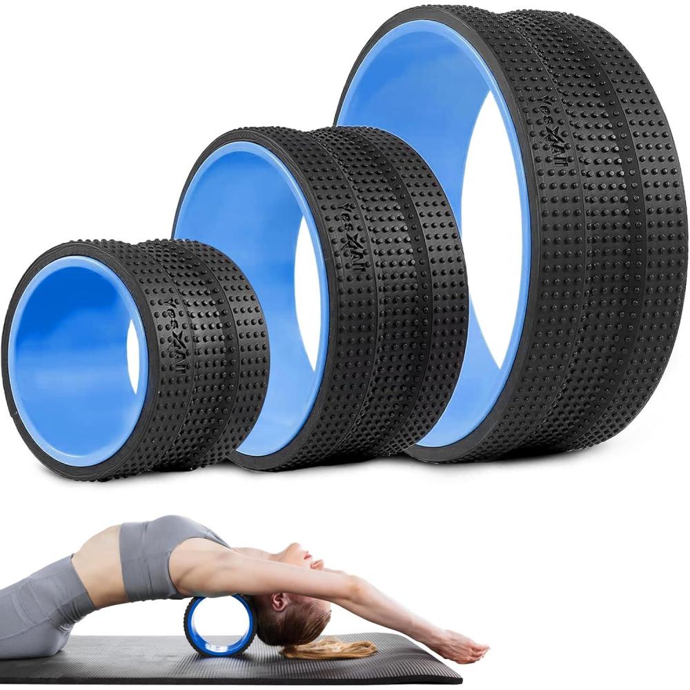 image:imageYes4All Yoga Wheel Roller 500 lb Capacity Back Cracker Roller for Comfort HIPS amp Neck Available in 61012 Sizes6  10  12 Inches  Blue