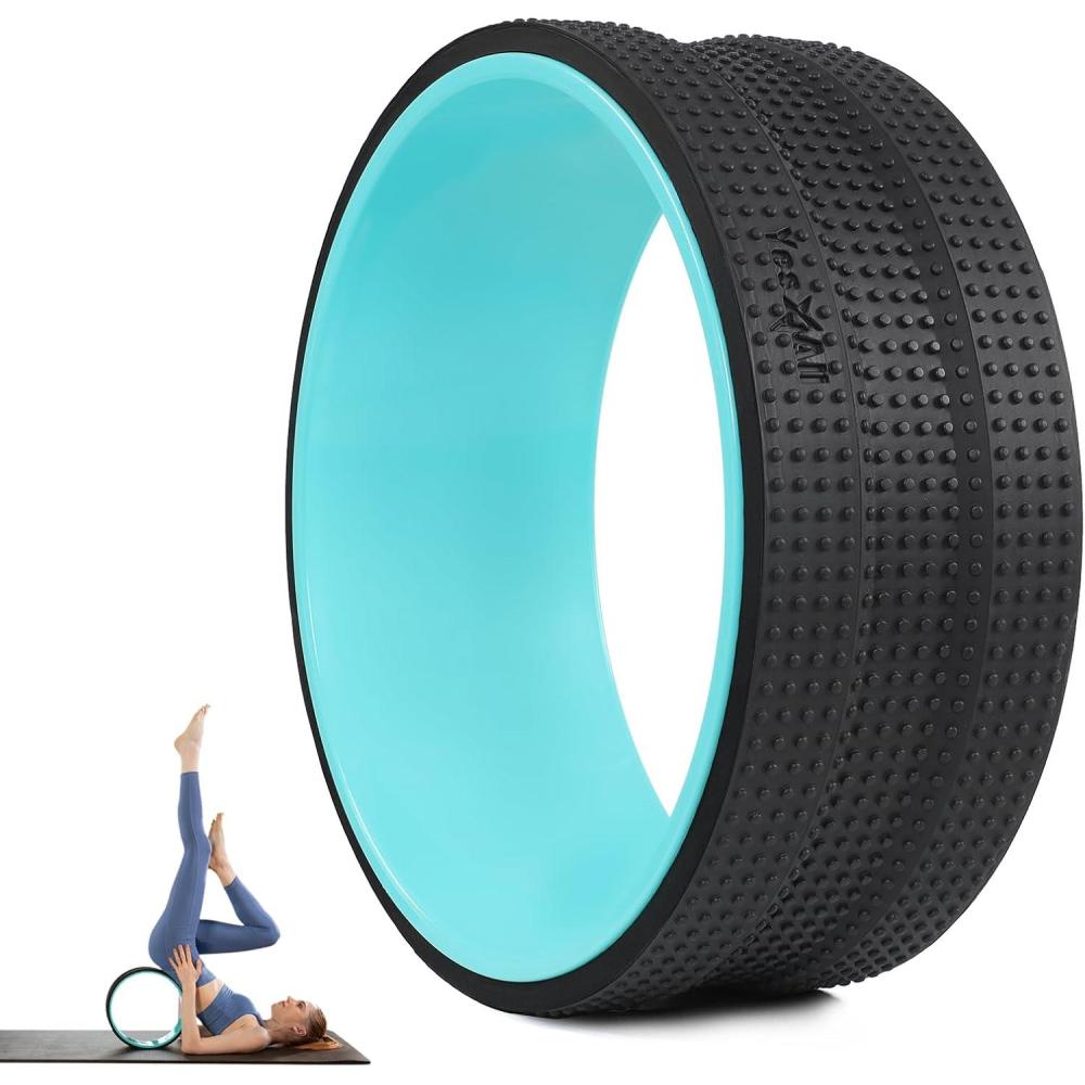 image:imageYes4All Yoga Wheel Roller 500 lb Capacity Back Cracker Roller for Comfort HIPS amp Neck Available in 61012 SizesBlack  Mint