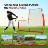 Portable L-Screen Baseball 7x7ft with 2 Baseballs, Rubber Wheels – L Screen Baseball for Batting Cage, Protective Pitching Screen Net Double Layers, Carry Bag Included(A. L Screen Baseball version Light 7 x 7)