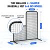 Portable L-Screen Baseball 7x7ft with 2 Baseballs, Rubber Wheels – L Screen Baseball for Batting Cage, Protective Pitching Screen Net Double Layers, Carry Bag Included(6×6 ft L-Screen No Wheel)