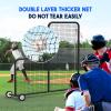 Portable L-Screen Baseball 7x7ft with 2 Baseballs, Rubber Wheels – L Screen Baseball for Batting Cage, Protective Pitching Screen Net Double Layers, Carry Bag Included(6×6 ft L-Screen With Wheels)