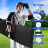 Portable L-Screen Baseball 7x7ft with 2 Baseballs, Rubber Wheels – L Screen Baseball for Batting Cage, Protective Pitching Screen Net Double Layers, Carry Bag Included(6×6 ft L-Screen No Wheel)