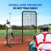 Portable L-Screen Baseball 7x7ft with 2 Baseballs, Rubber Wheels – L Screen Baseball for Batting Cage, Protective Pitching Screen Net Double Layers, Carry Bag Included(6×6 ft L-Screen No Wheel)
