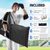 Portable L-Screen Baseball 7x7ft with 2 Baseballs, Rubber Wheels – L Screen Baseball for Batting Cage, Protective Pitching Screen Net Double Layers, Carry Bag Included(7×5 ft Z-Screen No Wheel)