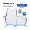 Portable L-Screen Baseball 7x7ft with 2 Baseballs, Rubber Wheels – L Screen Baseball for Batting Cage, Protective Pitching Screen Net Double Layers, Carry Bag Included(B. L Screen Baseball version Light 7 x 7)