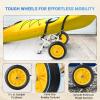 YES4ALL Kayak Cart U-Shape Aluminum, 200lbs Capacity Kayak Dolly with 4 Fixing Straps & Thick PU Wheels, Foldable Canoe Cart