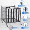 YES4ALL Rolling Ball Cart Storage with Lockable Wheels Volleyball Basketball Holder, Toy Balls Bin, Garage Cage, Storage Racks, Sports Equipment Organizer, Ball Rack for Outdoor Indoor Use(Ball Storage)