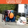 YES4ALL Rolling Ball Cart Volleyball Basketball Holder, Toy Balls Bin for Garage Cage, Storage Racks with Lockable Wheels, Sports Equipment Organizer, Ball Rack for Outdoor Indoor Use
