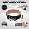 Yes4All 100% Leather Premium Weightlifting Belt/Genuine Leather/ 2in1 Dip Belt With Chain/Self-locking Belt, Robust Alloy Steel Buckle 10mm Thick For Heavy Lifting, Squats, Deadlifts, and More(C. Size XL (36-42 inches))