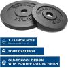 Yes4All 1.15 Inch Cast Iron Weight Plate – Ideal for Dumbbell Handle, Strength Training & Weightlifting (Set) – 1.25 + 2.5 + 5 +10lbs – Pair (Set of 8)
