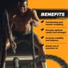 Yes4All 1.5/2 Inch Battle Ropes with Extra Protective Sleeve, Workout Ropes for Cross-Training Home Gym & Fitness Exercises, Strength Training – 30,40,50 Feet Lengths Available(C. 1.5in – 50ft)
