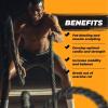Yes4All 1.5/2 Inch Battle Ropes with Extra Protective Sleeve, Workout Ropes for Cross-Training Home Gym & Fitness Exercises, Strength Training – 30,40,50 Feet Lengths Available(1.5in – 30ft)