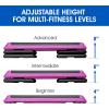 Yes4All 18.9″ Aerobic Exercise Step Platform with 2 Risers, Adjustable Height Workout Stepper 3″ 6″ for Home Gym(3. Riser A)