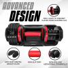 Yes4All 25/55LB Adjustable Dumbbells Pair/Single, 5-in-1 Dumbbells Adjustable Weights with Anti-Slip Handle & Sturdy Prolocks(55LBS – Pair – Red Grip)