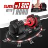 Yes4All 25/55LB Single/Pair Adjustable Dumbbells Weights, 5 in 1 Free Weights Dumbbell with One Second Dial Handle for Different Workout Levels(Red Grip)