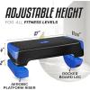 Yes4All 2-in-1 Adjustable Aerobic Step Platform Fitness Exercise Stepper with Rocker Balance Board Legs for Home Workout, Step Exercise & Balance Training(B. Dark Blue)