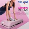 Yes4All 2-in-1 Adjustable Aerobic Step Platform Fitness Exercise Stepper with Rocker Balance Board Legs for Home Workout, Step Exercise & Balance Training(Pastel Pink – One Pair)