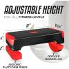 Yes4All 2-in-1 Adjustable Aerobic Step Platform Fitness Exercise Stepper with Rocker Balance Board Legs for Home Workout, Step Exercise & Balance Training(C. Red)
