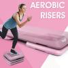 Yes4All 2-in-1 Adjustable Aerobic Step Platform Fitness Exercise Stepper with Rocker Balance Board Legs for Home Workout, Step Exercise & Balance Training(Pastel Pink – One Pair)