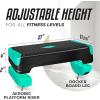 Yes4All 2-in-1 Adjustable Aerobic Step Platform Fitness Exercise Stepper with Rocker Balance Board Legs for Home Workout, Step Exercise & Balance Training(A. Neo Green)