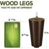 Yes4All 3 Inches Square Wood Furniture Legs Set of 4 – Wooden Replacement Feet for Couch – Adjustable Sofa, Ottomans Tapered Leg with Leveler – Brown Solid Wood Parts for Table, Chair(Round Brown)