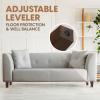 Yes4All 3 Inches Square Wood Furniture Legs Set of 4 – Wooden Replacement Feet for Couch – Adjustable Sofa, Ottomans Tapered Leg with Leveler – Brown Solid Wood Parts for Table, Chair(Square Wood Leg)