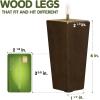 Yes4All 3 Inches Square Wood Furniture Legs Set of 4 – Wooden Replacement Feet for Couch – Adjustable Sofa, Ottomans Tapered Leg with Leveler – Brown Solid Wood Parts for Table, Chair(Square Wood Leg)