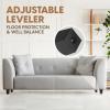 Yes4All 3 Inches Square Wood Furniture Legs Set of 4 – Wooden Replacement Feet for Couch – Adjustable Sofa, Ottomans Tapered Leg with Leveler – Brown Solid Wood Parts for Table, Chair(Square Black)