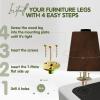 Yes4All 3 Inches Square Wood Furniture Legs Set of 4 – Wooden Replacement Feet for Couch – Adjustable Sofa, Ottomans Tapered Leg with Leveler – Brown Solid Wood Parts for Table, Chair(Square Brown)
