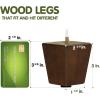 Yes4All 3 Inches Square Wood Furniture Legs Set of 4 – Wooden Replacement Feet for Couch – Adjustable Sofa, Ottomans Tapered Leg with Leveler – Brown Solid Wood Parts for Table, Chair(Square Brown)